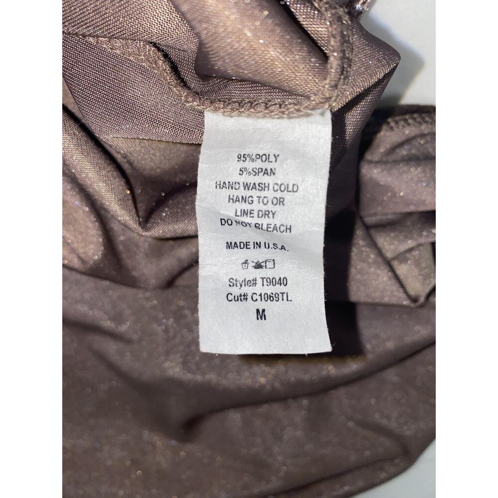 Rae Mode Shirt Womens Medium Brown Crushed Velvet V Neck Short Sleeve Tunic Top - Picture 4 of 6